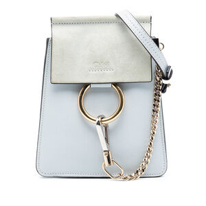 Pre-Loved Chloé Mini Calfskin and Suede Faye Bracelet Bag